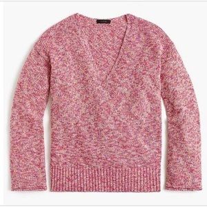Flared-sleeve marled swing sweater